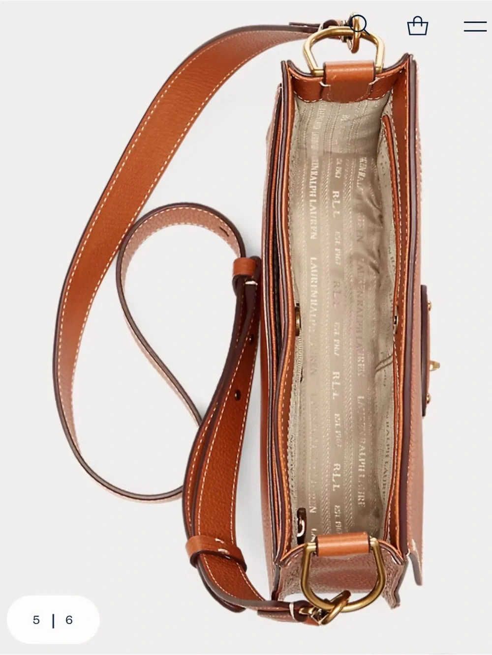 Ralph Lauren Leather Convertible satchel crossbody Bag - Picture 6 of 15